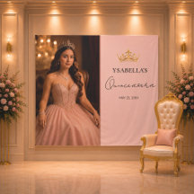 Painel de Fundo Elegante Rosa Bege para Quinceañer