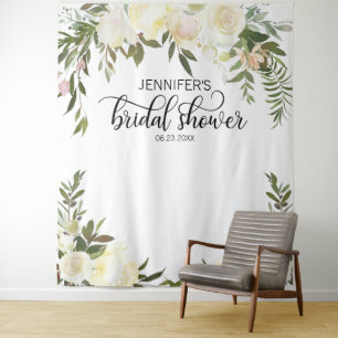 Tapete De Parede Painel de Fundo para Fotos de Chá de Noiva Floral