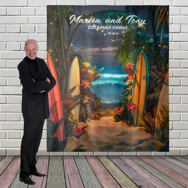 Tapete De Parede Painel de fundo pendurado na praia e pranchas de s (Criador carregado)