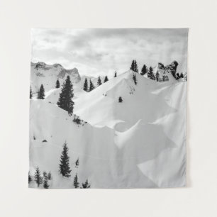 Tapete De Parede Paisagem Alpina: Montanhas de Árvores Neves