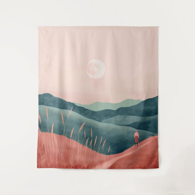 Tapete De Parede Paisagem Boho Abstrato (7) (Frente)
