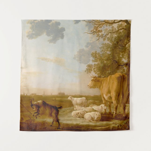 Tapete De Parede Paisagem com gado Aelbert Cuyp (Frente)