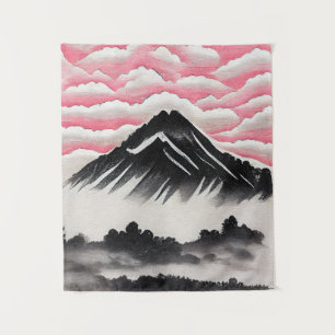 Tapete De Parede Paisagem de Arte Japonesa da Montanha Vintage