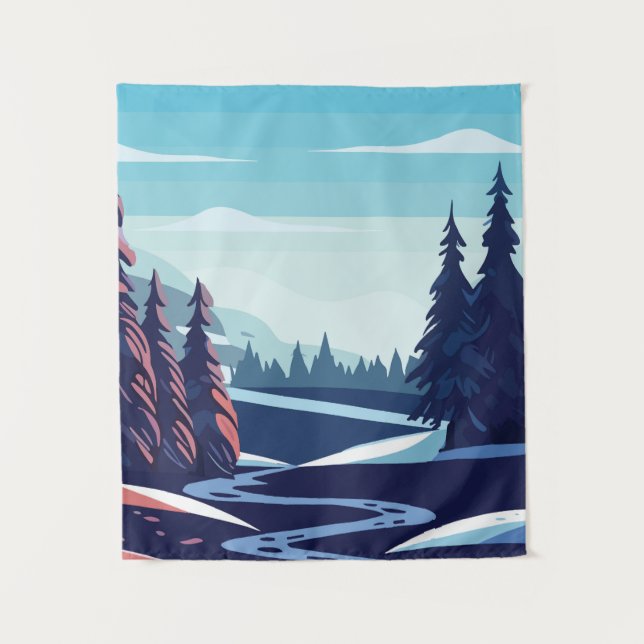 Tapete De Parede Paisagem de inverno (Frente)