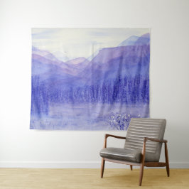 Tapete De Parede Paisagem de Watercolor do Vale das Montanhas Fanta