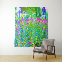 Tapete De Parede Paisagem do Jardim Impressionista Azul Aqua