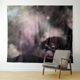 Tapete De Parede Paisagem Silhueta Árvore Floresta Céu Noturno