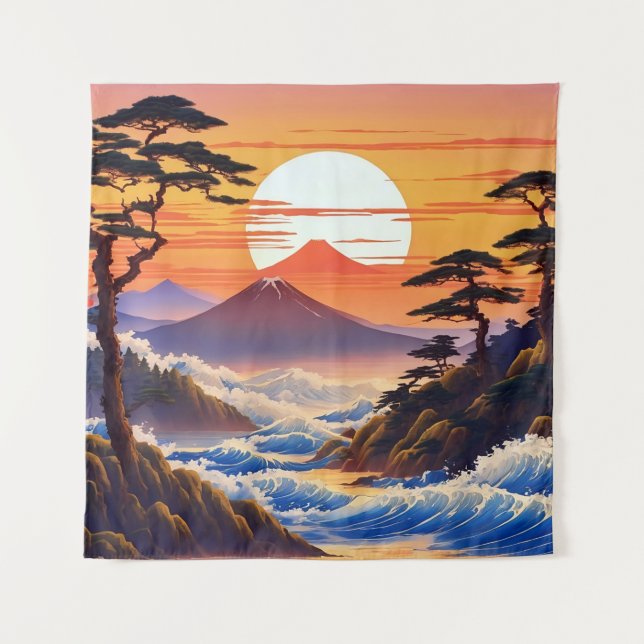 Tapete De Parede Paisagem Sunrise Japonesa (Frente)