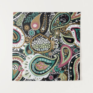 Tapete De Parede Paisley asiático: design moderno sem costura.