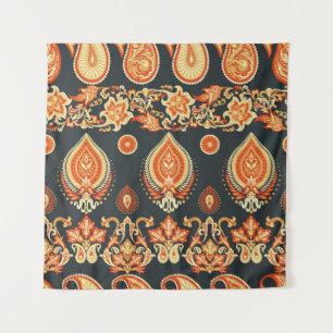 Tapete De Parede Paisley Floral - Padrão étnico oriental. Sem cos