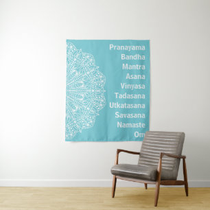 Tapete De Parede Palavras Yoga White Mandala
