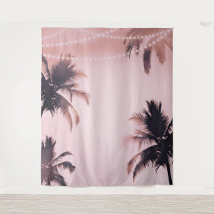 Tapete De Parede Palm Trees String Luzes Rosa Fotografia Fundo