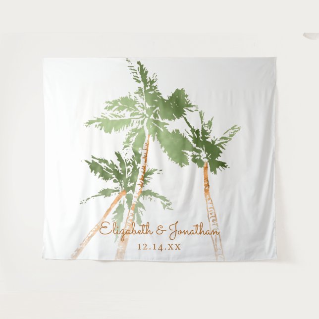 Tapete De Parede Palmares de Cobre Fundo para Fotografia de Casamen (Frente (Horizontal))