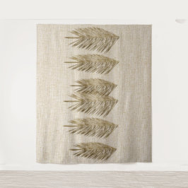 Tapete De Parede Palmeira de textura de linho natural deixa desenho