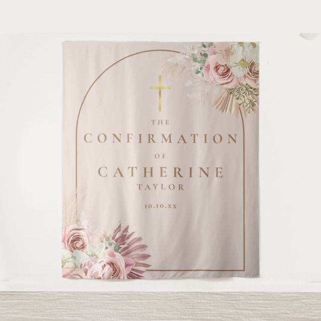 Tapete De Parede Pampas Grass Confirmation Photo Backdrop (Frente)