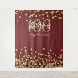 Tapete De Parede Pano de Fundo 100º Aniversário Dourado Burgundy Co