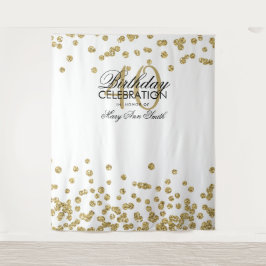 Tapete De Parede Pano de fundo 40º Aniversário Dourado Branco Confe