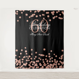 Tapete De Parede Pano de Fundo 60º Aniversário Rosa Dourado Preto C