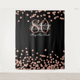 Tapete De Parede Pano de Fundo 80º Aniversário Rosa Dourado Preto C