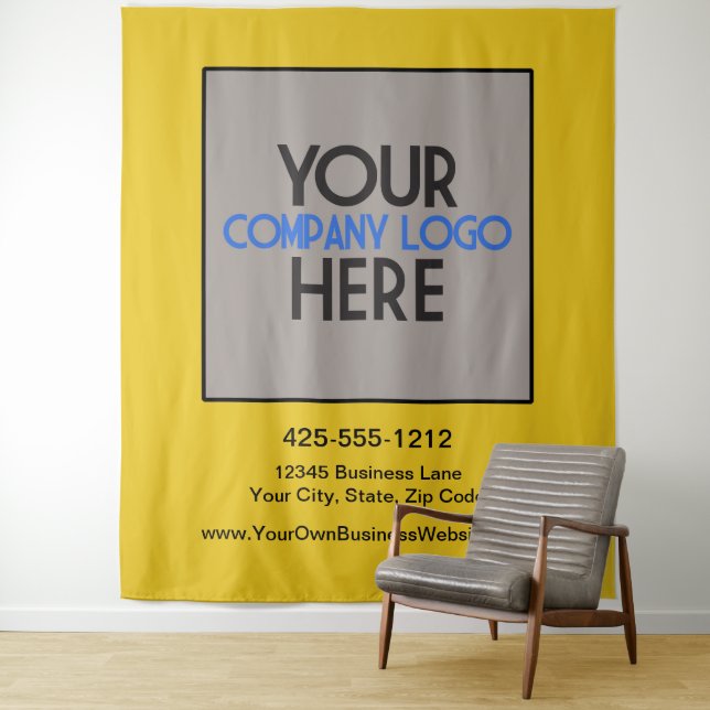 Tapete De Parede Pano de Fundo Amarelo com Logotipo de Feira Comerc (In Situ)