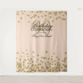 Tapete De Parede Pano de Fundo Aniversário de 90 anos Dourado Rosa 