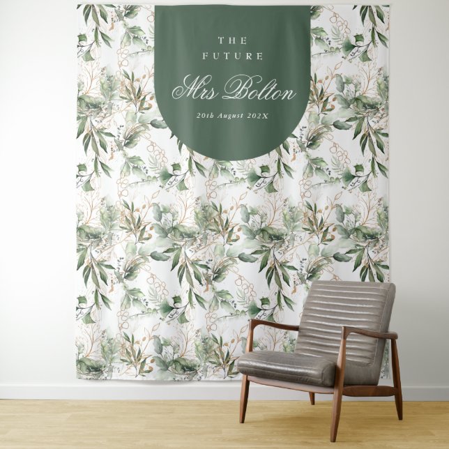 Tapete De Parede Pano de Fundo Boho Eucalipto Arco Pampas Chuveiro  (In Situ)