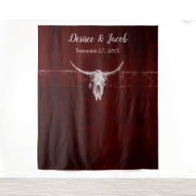 Pano de Fundo Burgundy de Caveira de Touro Rústico