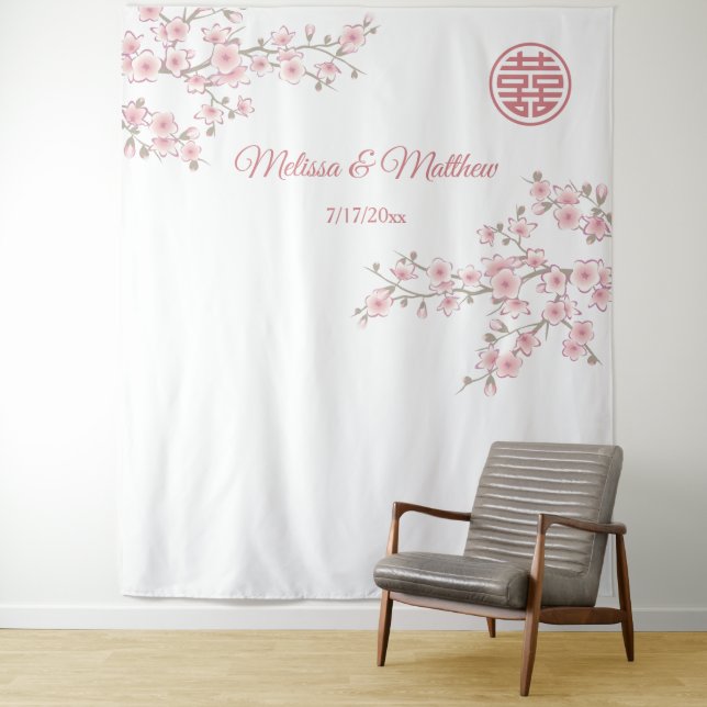 Tapete De Parede Pano de Fundo Casamento Chinês Cerejeira (In Situ)