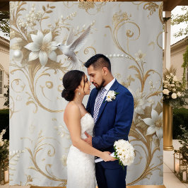 Tapete De Parede Pano de Fundo Chique Beija-Flor Branco