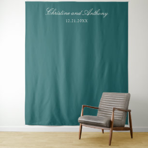 Tapete De Parede Pano de Fundo Clássico Teal para Casamento de Dinh
