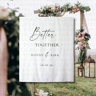 Tapete De Parede Pano de Fundo de Casamento Better Together Minimal