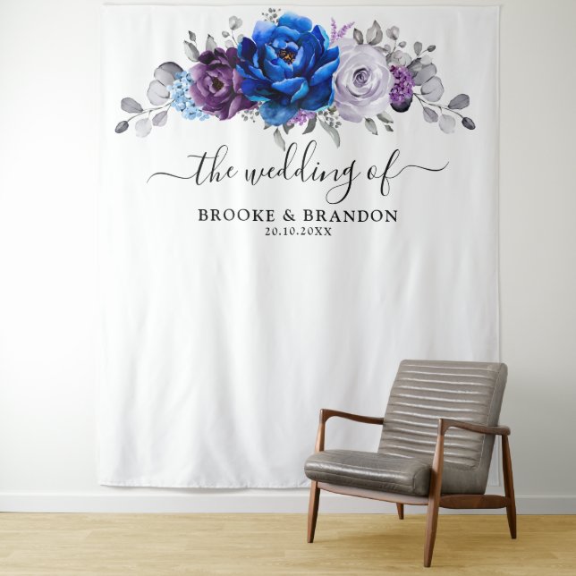 Tapete De Parede Pano de fundo de casamento com flores de lilás rox (In Situ)