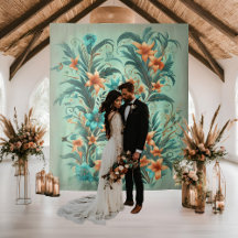 Pano de Fundo de Casamento com Iridescência Tropic