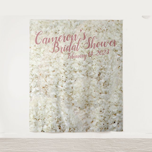 Tapete De Parede Pano de Fundo de Casamento com Letra Elegante e Fl (Frente)