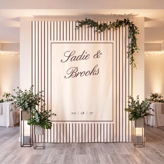Tapete De Parede Pano de Fundo de Casamento com Listras Finas Cláss