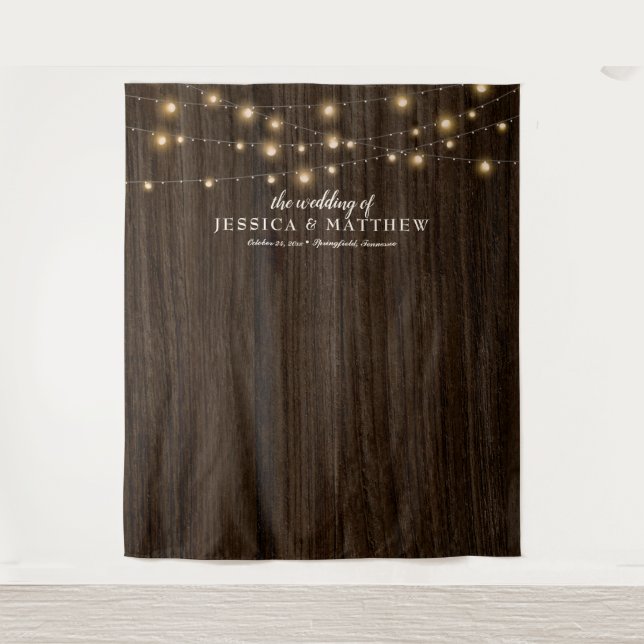 Tapete De Parede Pano de Fundo de Casamento com Luzes Cintilantes d (Frente)