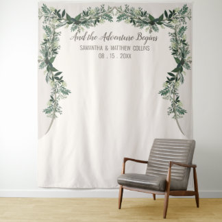 Tapete De Parede Pano de Fundo de Casamento com Vegetação Elegante