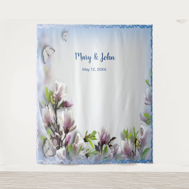 Tapete De Parede Pano de Fundo de Casamento de Borboleta Floral Rox (Frente)