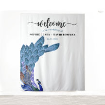 Pano de Fundo de Casamento de Pavão Glam & Luxe Ún