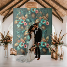 Pano de Fundo de Casamento Elegância Tropical
