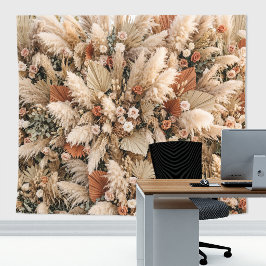 Tapete De Parede Pano de Fundo de Casamento Floral Seco de Grama Pa