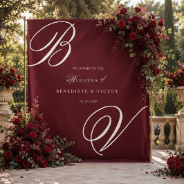 Tapete De Parede Pano de Fundo de Casamento Marfim Borgonha
