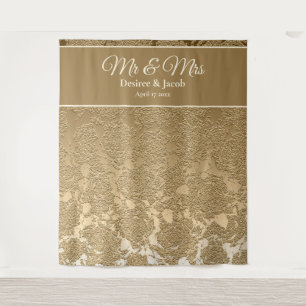 Tapete De Parede Pano de Fundo de Casamento Moderno Bege Dourado pa