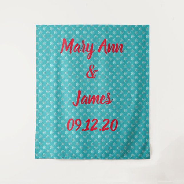 Tapete De Parede Pano de Fundo de Casamento Personalizado Flocos de (Frente)