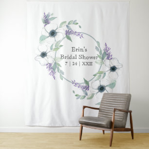 Tapete De Parede Pano de Fundo de Chuveira de Noiva com Flora Branc