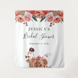 Tapete De Parede Pano de fundo de chuveiro floral de outono cabine