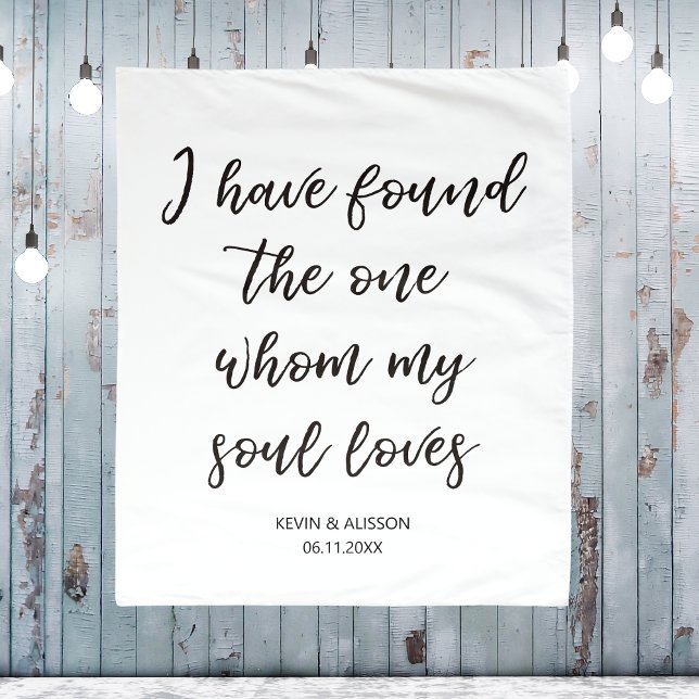 Tapete De Parede Pano de Fundo de Citação de Casamento Encontrei o  (Wedding Quote Backdrop I Have Found The One Custom
)