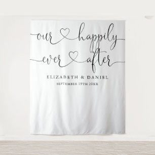 Tapete De Parede Pano de Fundo de Coração para Casamento Ever After