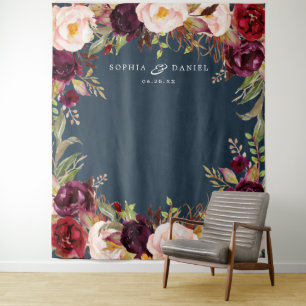 Tapete De Parede Pano de Fundo de Decoração de Casamento Floral Bur