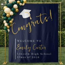 Tapete De Parede Pano de Fundo de Formatura Personalizado Navy Dour